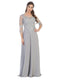 Long Mother of the Bride Formal Chiffon Dress with Sleeves