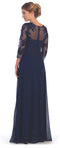 Long Mother of the Bride Formal Chiffon Dress with Sleeves