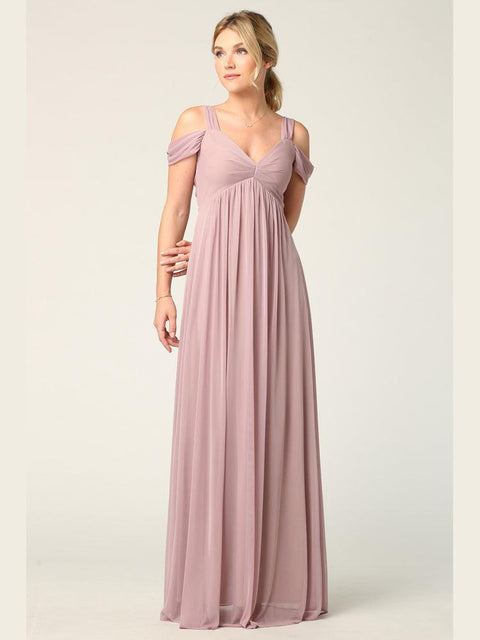 Bridesmaids Dress with Long Off Shoulder