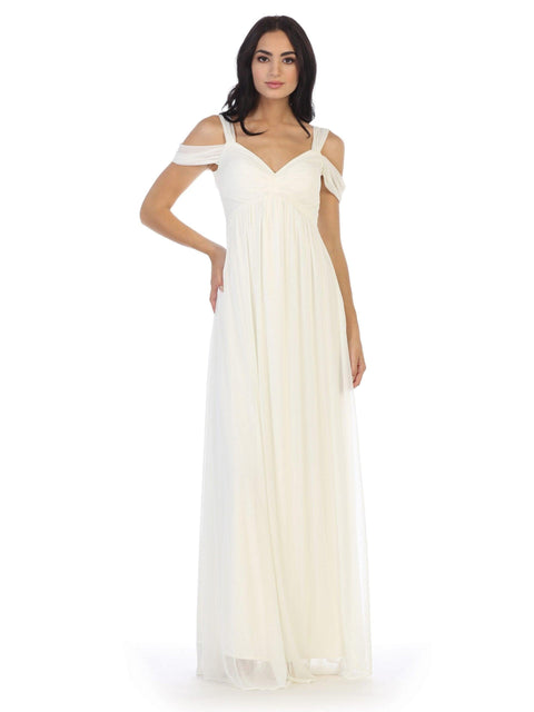 Bridesmaids Dress with Long Off Shoulder