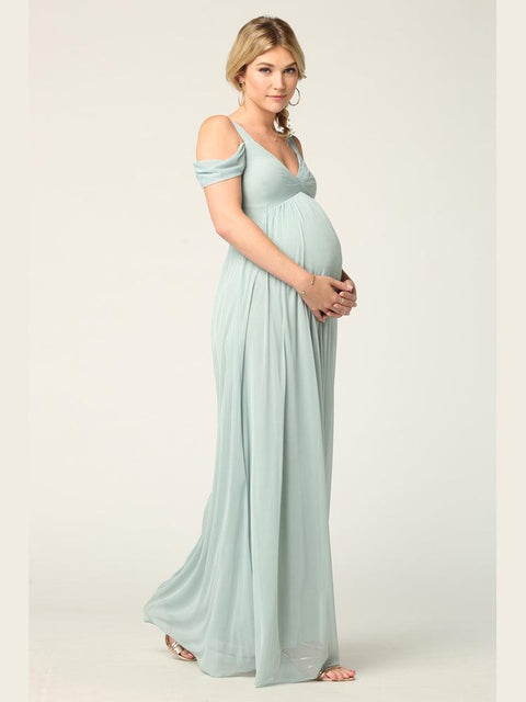 Bridesmaids Dress with Long Off Shoulder