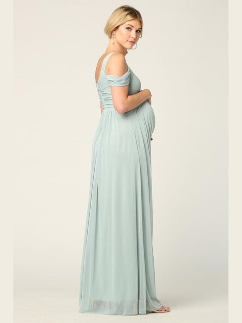 Bridesmaids Dress with Long Off Shoulder