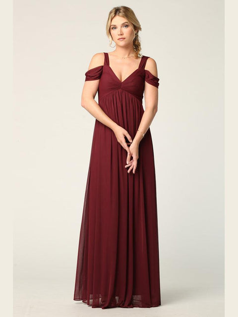 Bridesmaids Dress with Long Off Shoulder