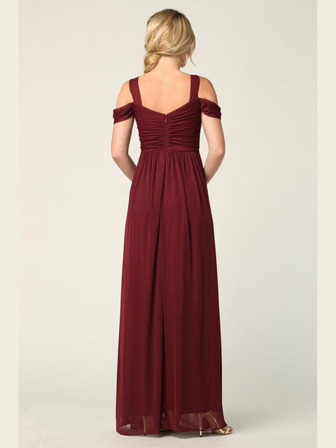 Bridesmaids Dress with Long Off Shoulder