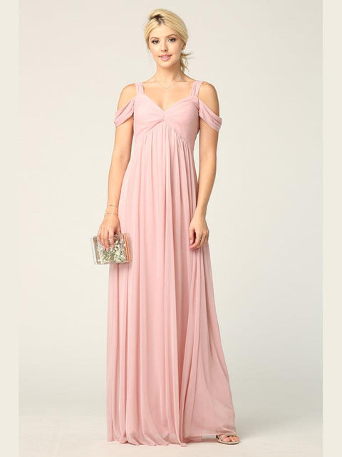 Bridesmaids Dress with Long Off Shoulder