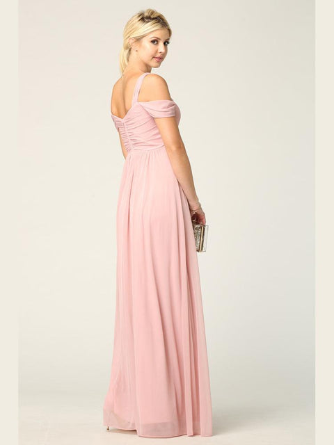 Bridesmaids Dress with Long Off Shoulder