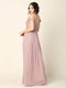 Bridesmaids Pleated Dress with Long Off Shoulder