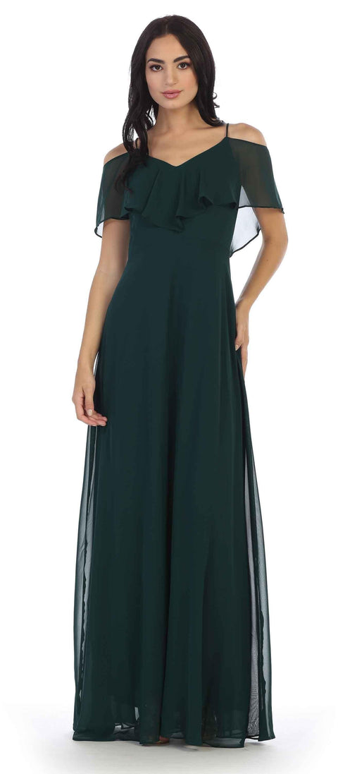 Long Off Shoulder Formal Bridesmaids Chiffon Dress Sale by Eva Fashion – alternate view 3