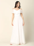 Formal Long Off Shoulder Bridesmaids Chiffon Dress