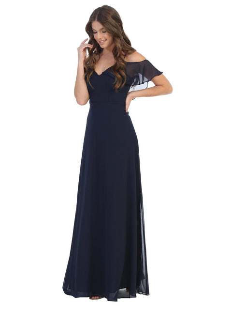 Long Formal Off Shoulder Bridesmaids Dress