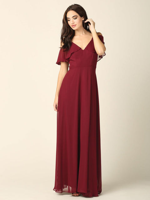 Long Formal Off Shoulder Bridesmaids Dress