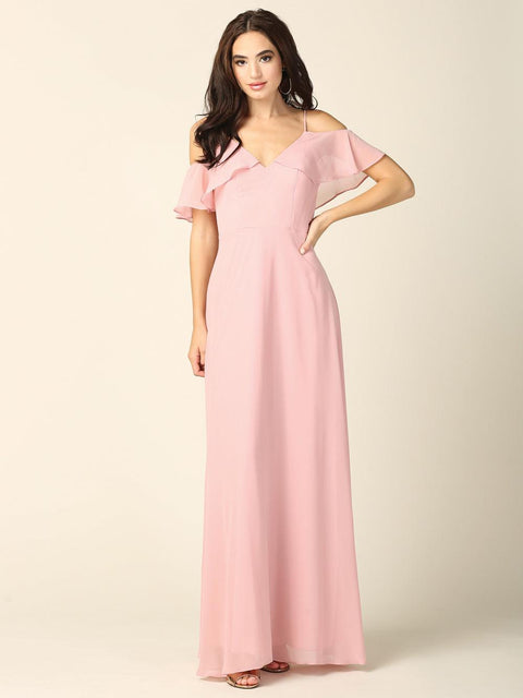 Long Formal Off Shoulder Bridesmaids Dress