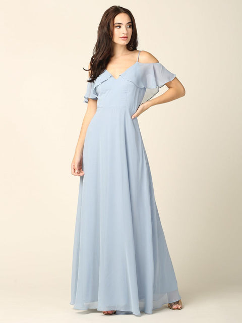 Long Formal Off Shoulder Bridesmaids Dress