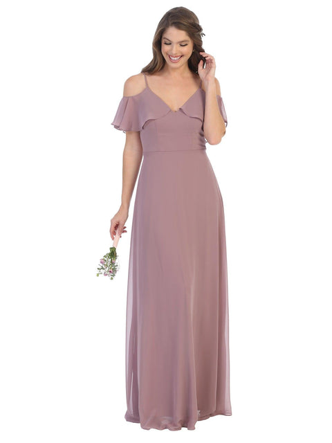 Long Formal Off Shoulder Bridesmaids Dress
