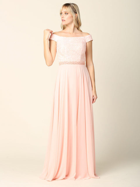 Mother of the Bride Lace Dress with Long Off Shoulder