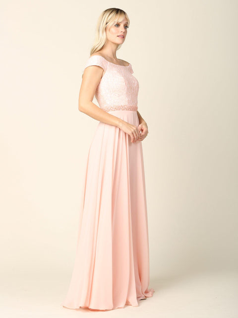 Mother of the Bride Lace Dress with Long Off Shoulder