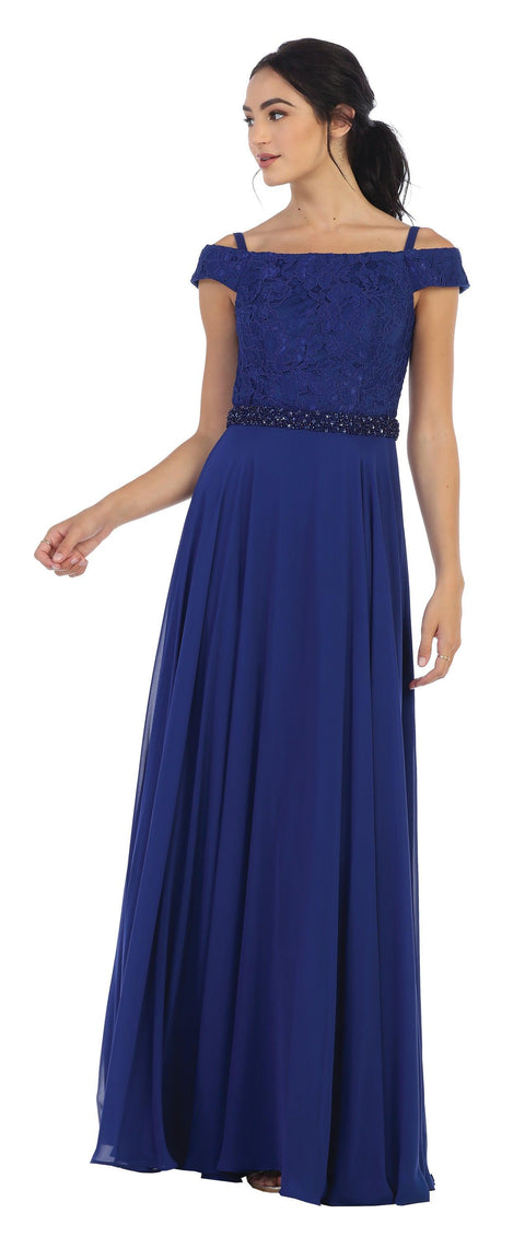 Mother of the Bride Lace Dress with Long Off Shoulder