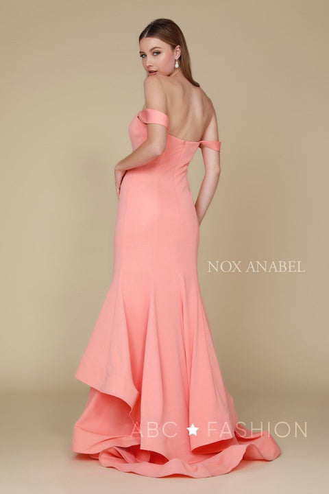 Off the Shoulder Long Mermaid Dress by Nox Anabel C028