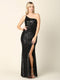 One Shoulder Long Formal Fitted Prom Dress