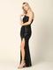 One Shoulder Long Formal Fitted Prom Dress