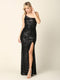 One Shoulder Long Formal Fitted Prom Dress