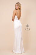 Open Back Long Dress with Cowl Neckline by Nox Anabel C302