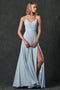 Long V-Neck Pleated Dress by Juliet 263