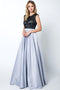 Long Sequin A-line Bodice Dress by Juliet 661