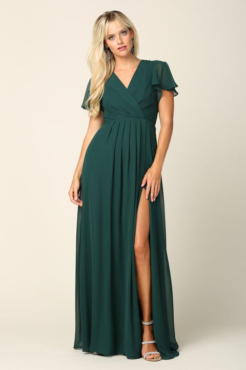 Short Sleeve Mother of the Bride and Groom Brides Maids Chiffon Dress