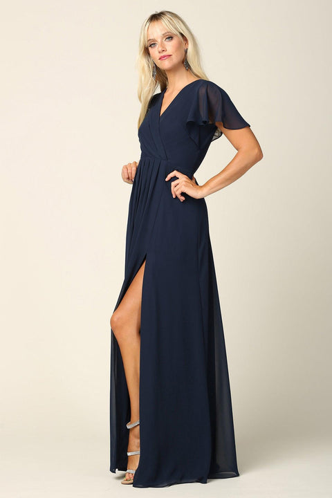 Short Sleeve Mother of the Bride and Groom Brides Maids Chiffon Dress