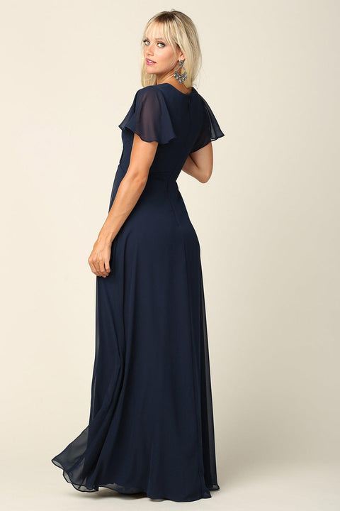 Short Sleeve Mother of the Bride and Groom Brides Maids Chiffon Dress