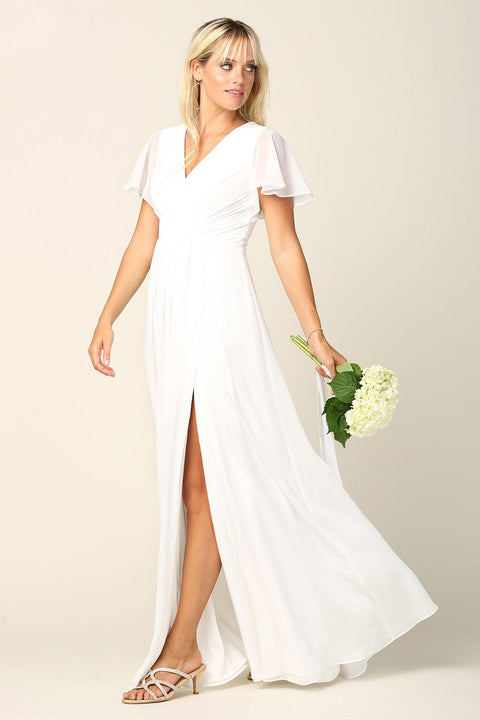 Short Sleeve Mother of the Bride and Groom Brides Maids Chiffon Dress