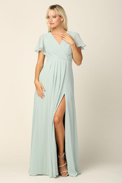 Short Sleeve Mother of the Bride and Groom Brides Maids Chiffon Dress