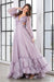 Adora 3149G's A-line Gown with Long Sleeves and Cutout Details