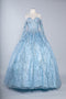 Enchanting Allure: Long Sleeve Glitter Print Ball Gown by Coya L2460