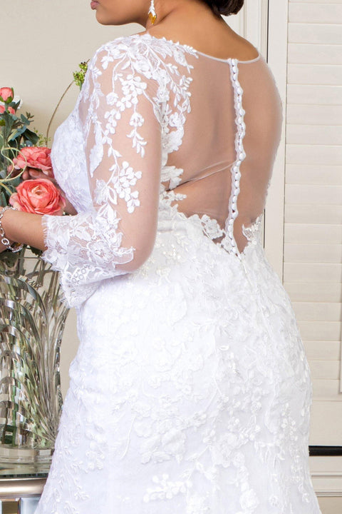 Long Sleeve Lace Mermaid Bridal Gown by GLS Gloria GL1932