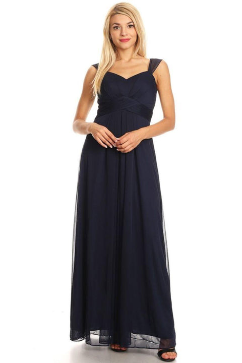 Bridesmaid Chiffon Dress with Long Sleeveless