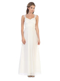 Bridesmaid Chiffon Dress with Long Sleeveless