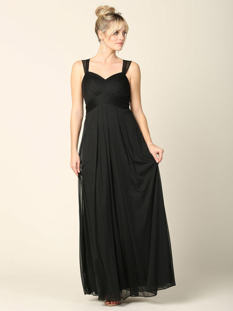 Bridesmaid Chiffon Dress with Long Sleeveless