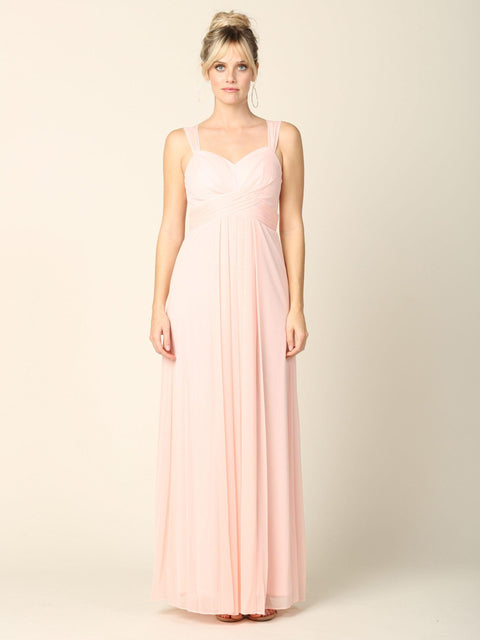 Bridesmaid Chiffon Dress with Long Sleeveless