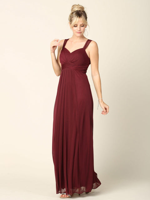 Bridesmaid Chiffon Dress with Long Sleeveless