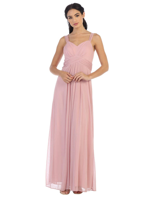 Bridesmaid Chiffon Dress with Long Sleeveless