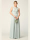 Long Sleeveless Lace Bridesmaids Chiffon Dress