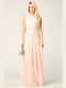 Long Sleeveless Lace Bridesmaids Chiffon Dress