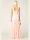 Long Sleeveless Lace Bridesmaids Chiffon Dress