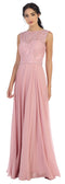 Long Sleeveless Lace Bridesmaids Chiffon Dress