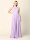 Long Sleeveless Lace Bridesmaids Chiffon Dress