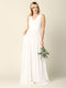 Simple Long Sleeveless Chiffon Wedding Dress