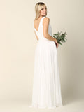 Simple Long Sleeveless Chiffon Wedding Dress