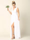 Formal Long Sleeveless Bridesmaids Slit Dress